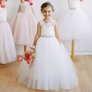 Flower Girl Amalee Style FG133C White Dress Size 8